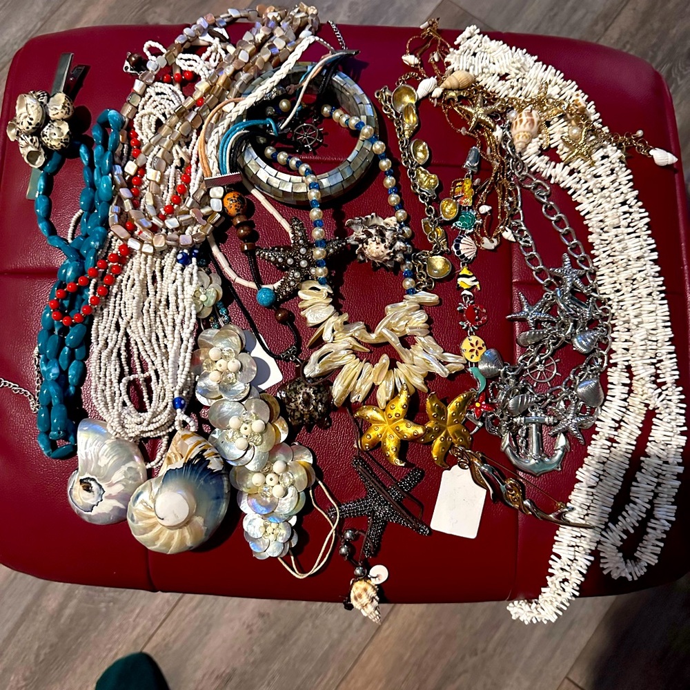 Vintage jewelry bundle - ocean, nautical theme.